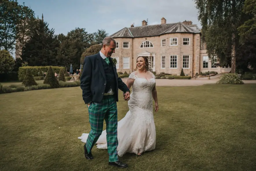 Bride and Groom in garden